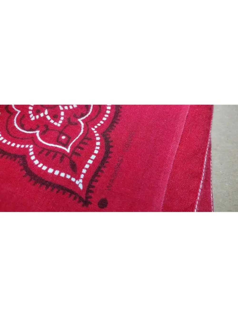 Vintage 30s 40s Red Cotton Bandana M M M's Salvage WASHFAST COLORS WHITE STITCH
